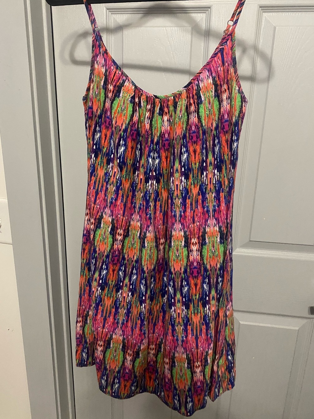 Tommy Bahama Vivid Multicolor Brushstroke Rayon Shell Dress